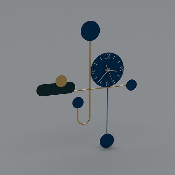 Abstract Art Style Clock 3D Model - Time Balance