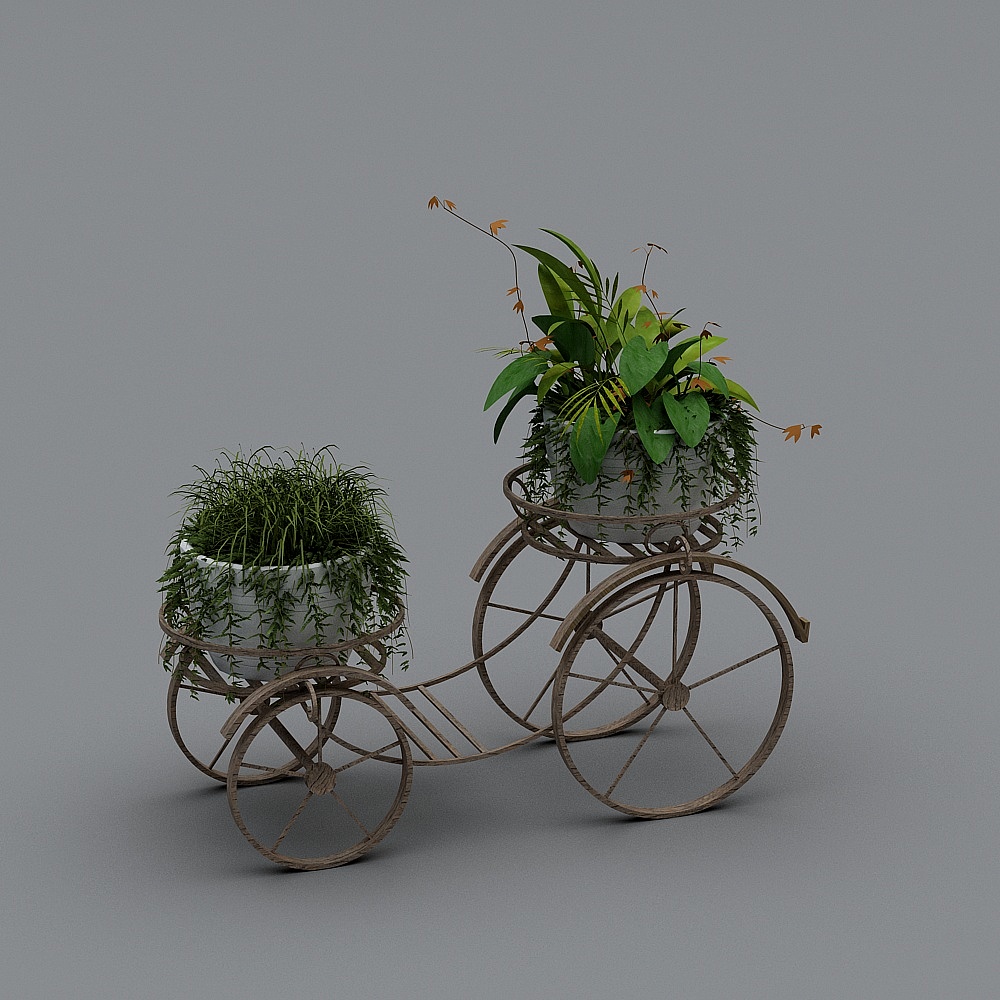 Vintage Plant Cart 3D model