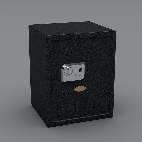 Sturdy Black Safe Box 3D Model for Security