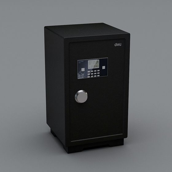 Black Safe Box 3D Model for Secure Storage