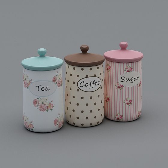 Vintage Storage Jars 3D model Collection