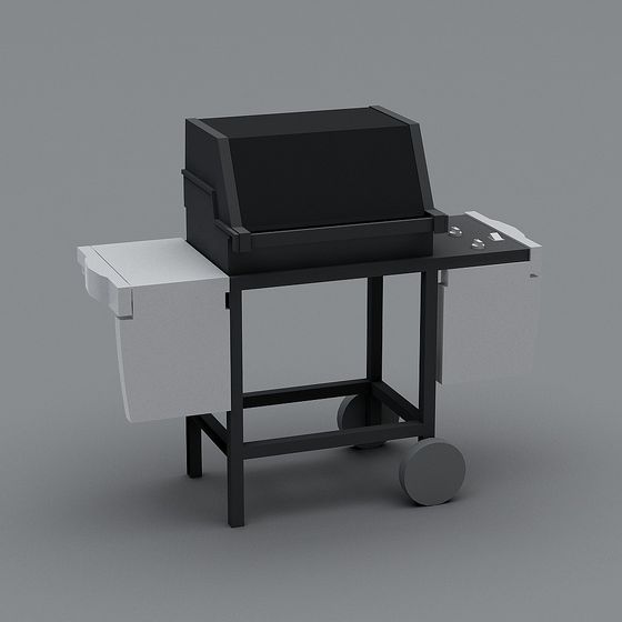 Urban BBQ Grill Low-Poly 3D Model