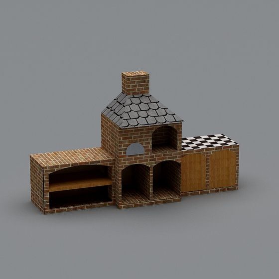 Charming Low-Poly Brick House 3D model
