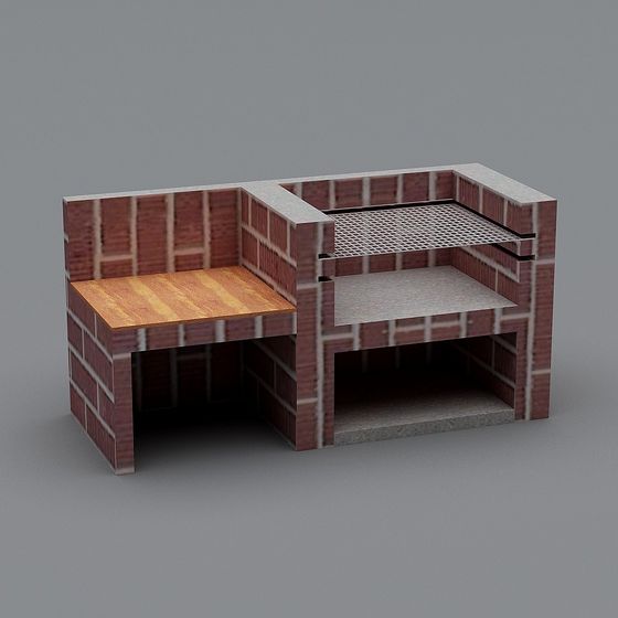 Detailed Red Brick Fireplace 3D model for Authentic Interiors