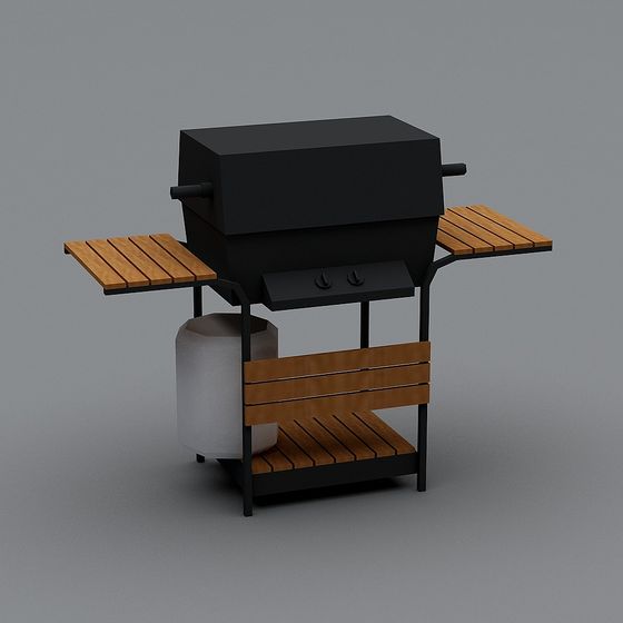 Stylish Low-Poly BBQ Grill 3D model for Summer Gatherings