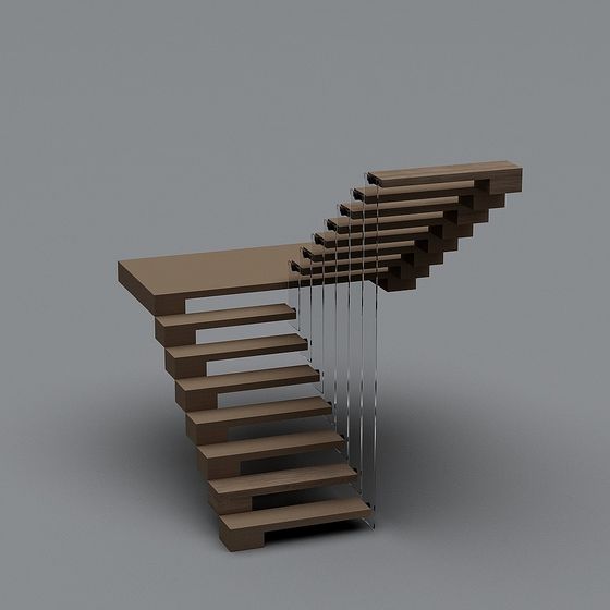 Low-Poly Floating Staircase 3D model