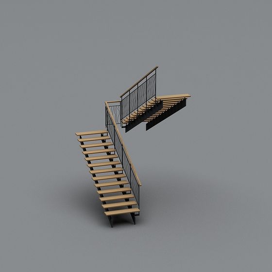 Elegant Low-Poly Staircase 3D Model Design