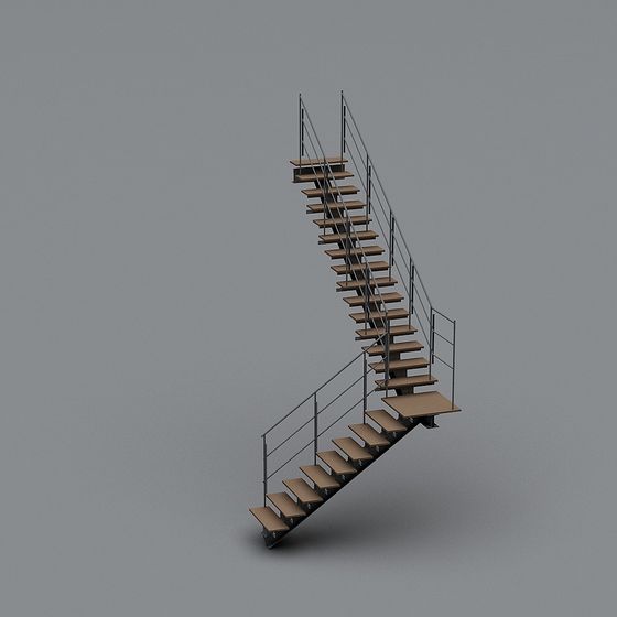 Unique Low-Poly Floating Staircase 3D Model