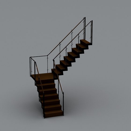 Elegant Low-Poly Staircase 3D model