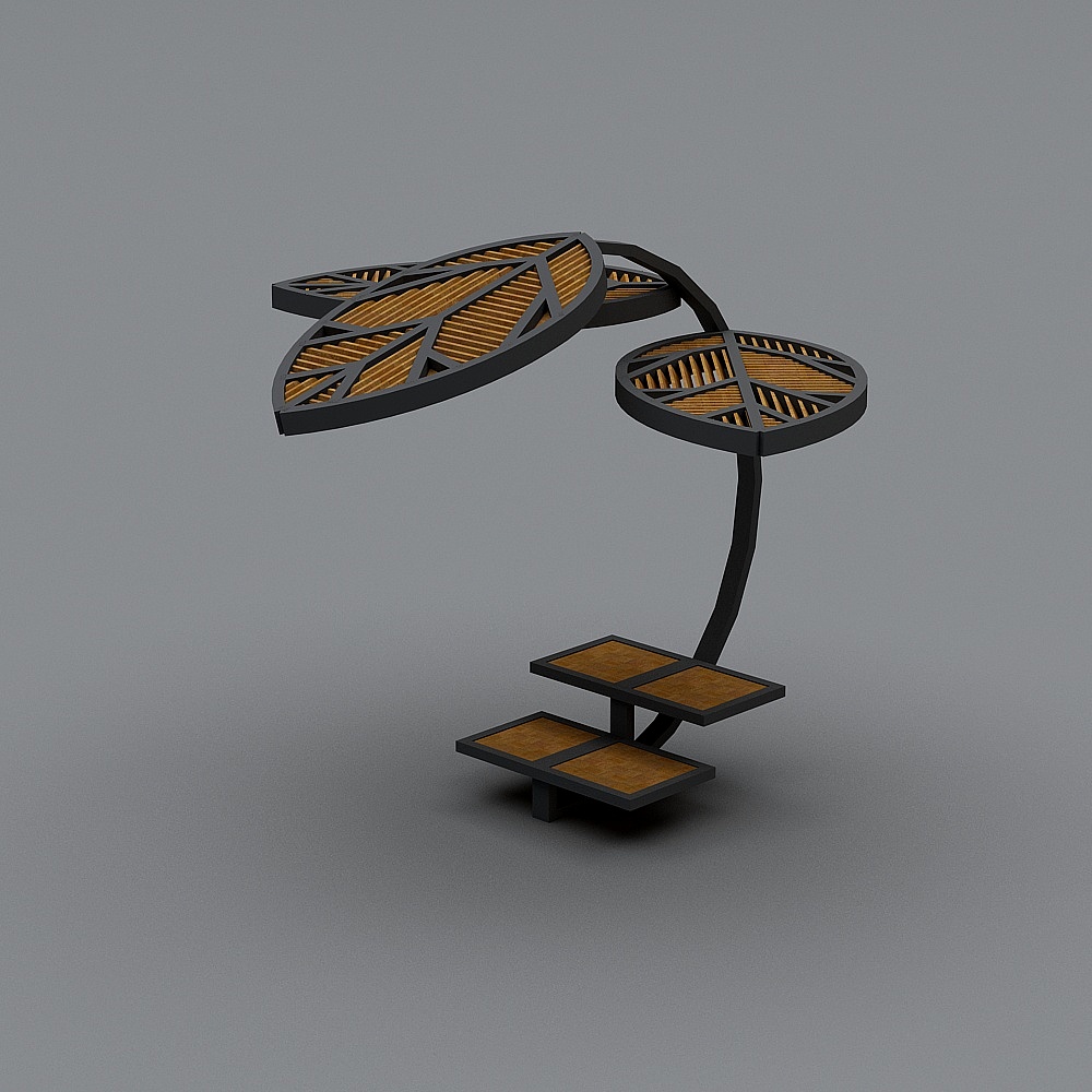 Suspended Leaf Rack 3D model