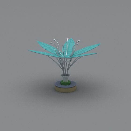 Futuristic Flower 3D Model