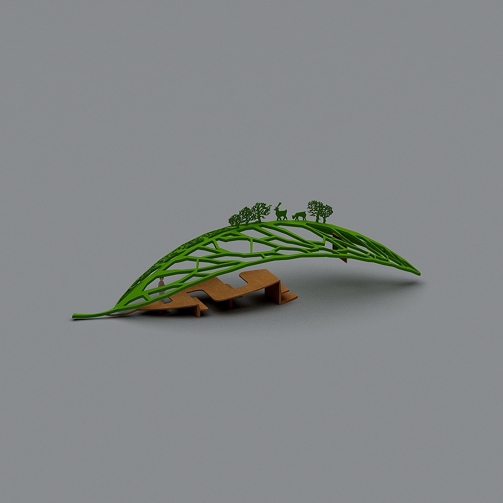 Leaf Bridge 3D model - A Dreamy Creation