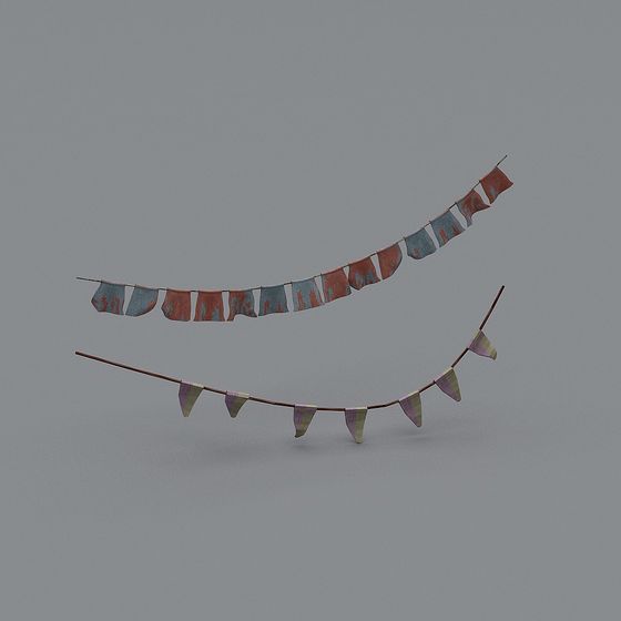 Colorful Festival Flag Bunting 3D model