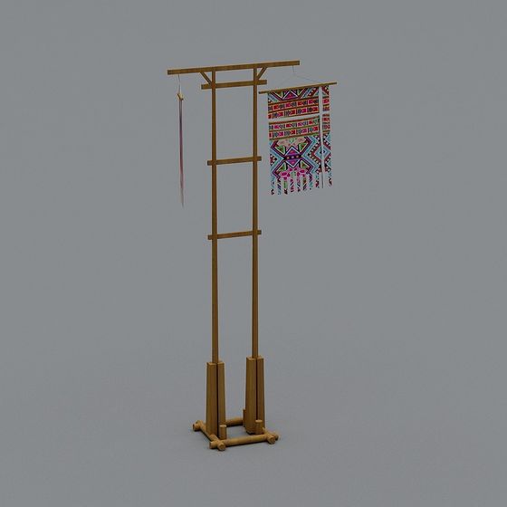 Ethnic Style Coat Rack 3D model