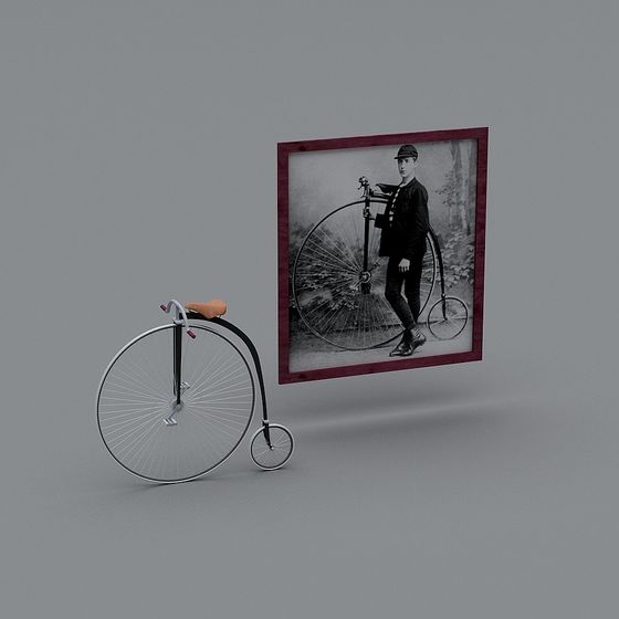 Victorian Penny-Farthing Bicycle 3D model