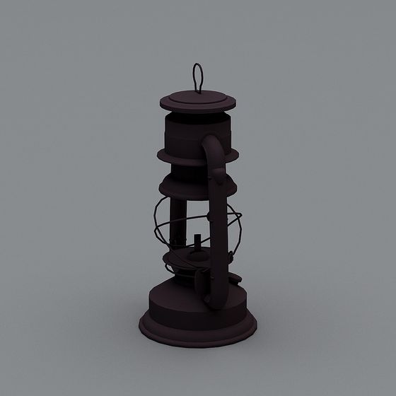 Vintage Oil Lamp 3D Model with High Detail