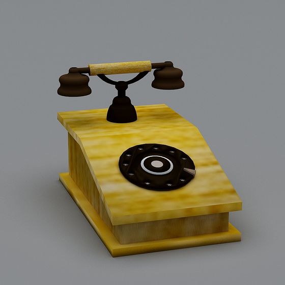 Vintage Low-Poly Telephone 3D model for Creative Projects