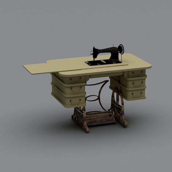 Vintage Sewing Machine 3D model with Modern Touch