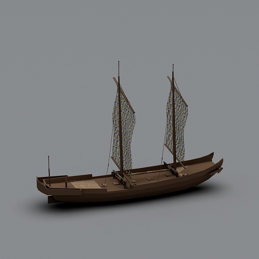 Vintage Sailboat 3D Model - The Wind Vessel