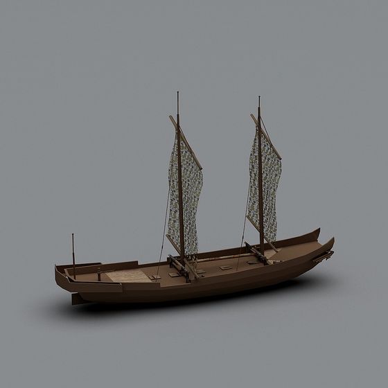 Vintage Sailboat 3D Model - The Wind Vessel