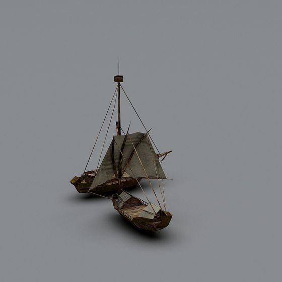 Wind Sailor Vintage Sailing Ship 3D model