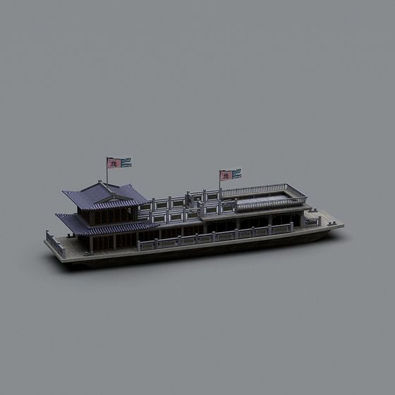 Elegant Traditional Chinese Yacht 3D model