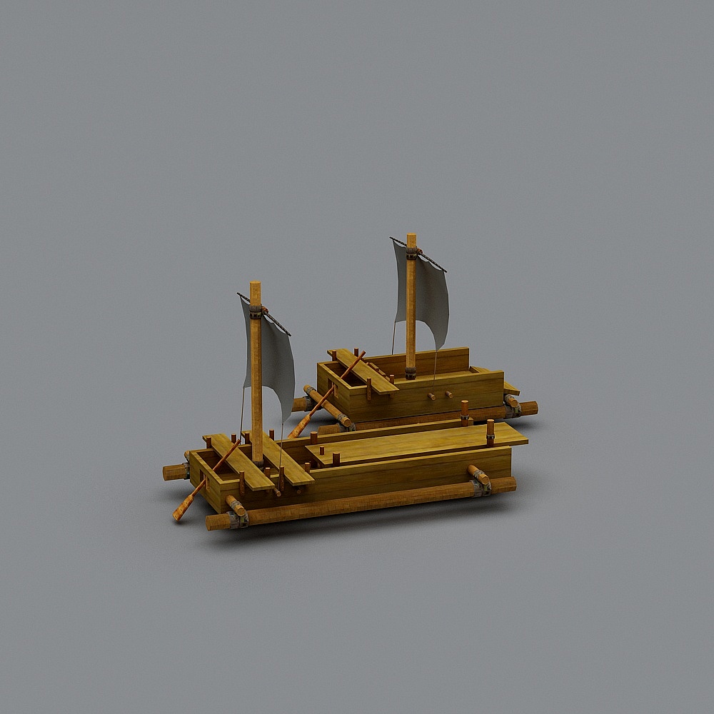 Ancient Raft 3D model for Nautical Adventures