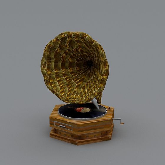 Vintage Gramophone 3D Model