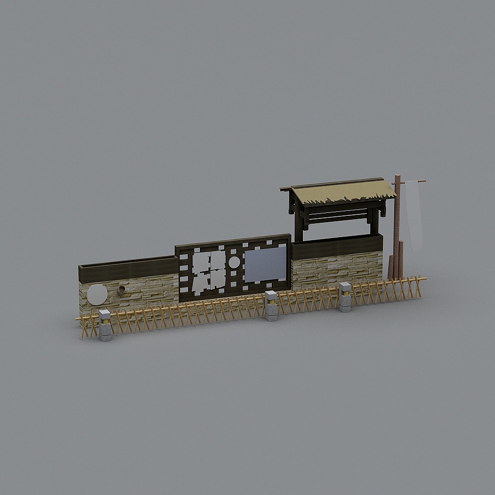 Traditional Japanese Courtyard 3D model