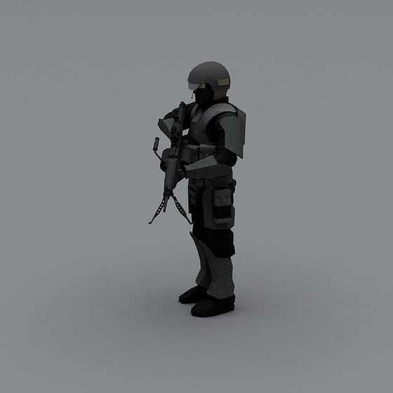 Futuristic Low-Poly Soldier 3D model