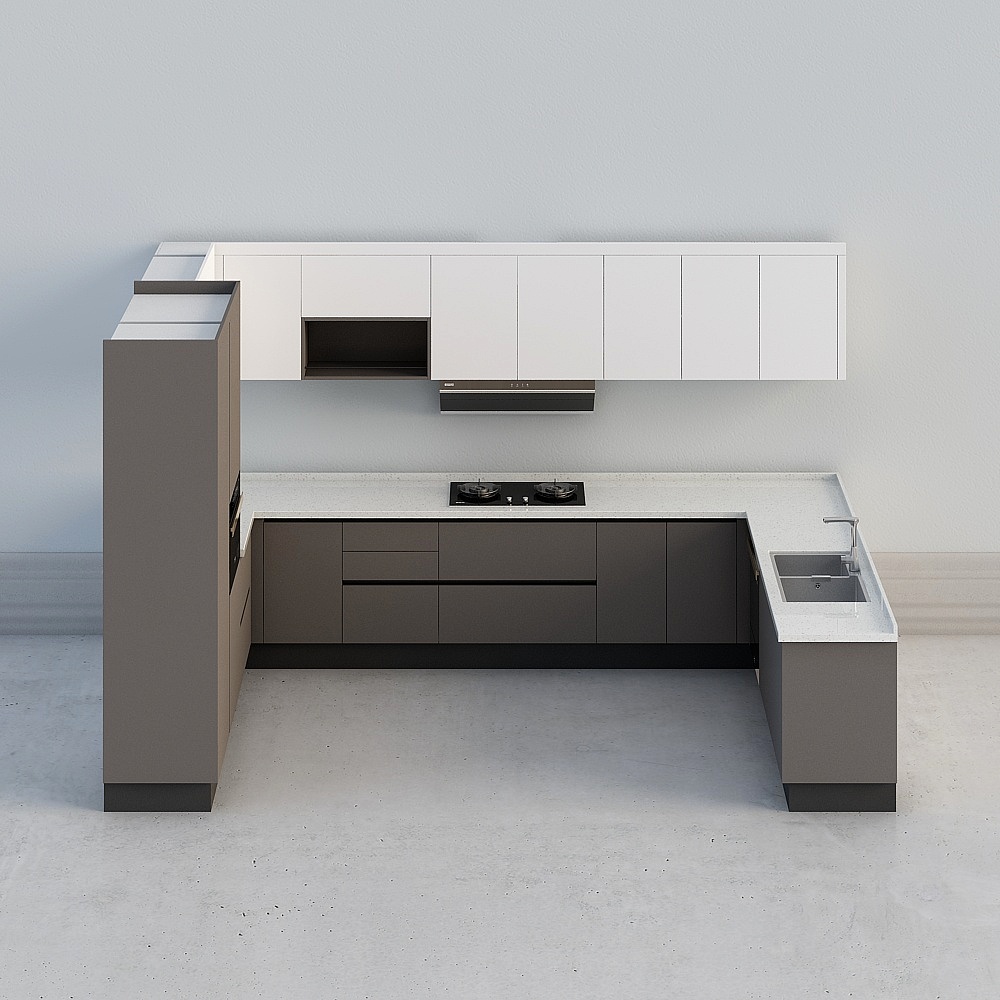 Modern Minimalist Kitchen 3D model