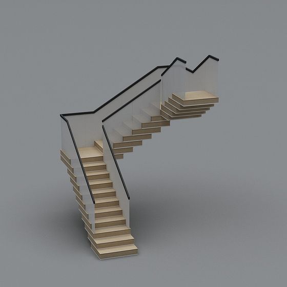 Sleek Curved Staircase 3D model