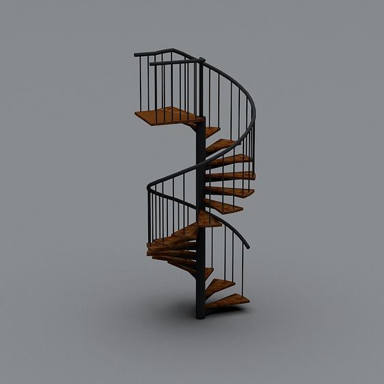 Elegant Spiral Staircase 3D model