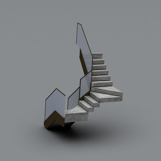 Luxurious Floating Staircase 3D model