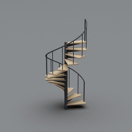 Elegant Low-Poly Staircase 3D model