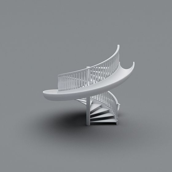 Elegant Low-Poly Spiral Staircase 3D model