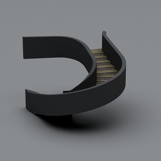 Curved Path 3D Model for Modern Architecture