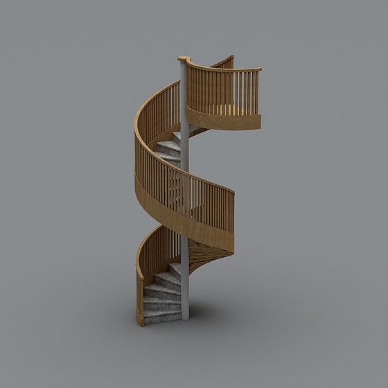 Elegant Spiral Staircase 3D model