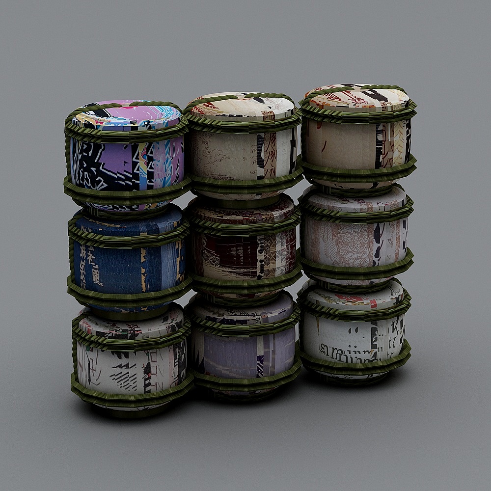 Vintage Collage Jar 3D model