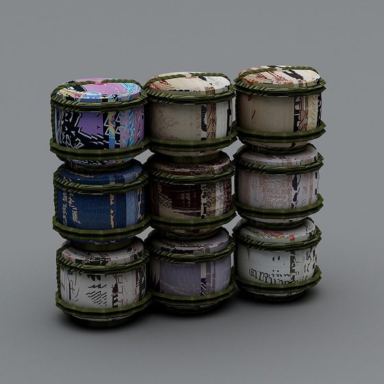 Vintage Collage Jar 3D model