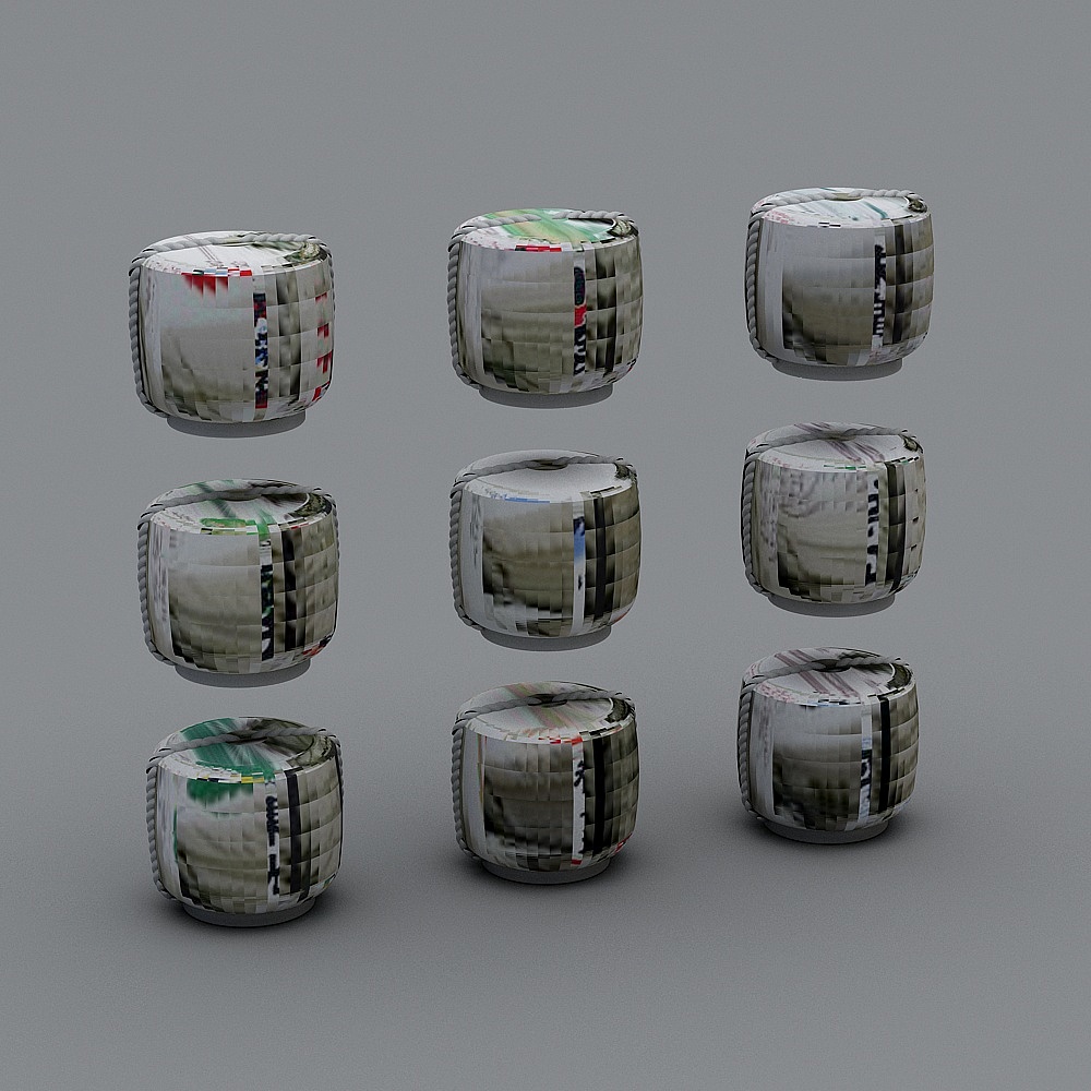 Newspaper Wrapped Cylinder 3D model