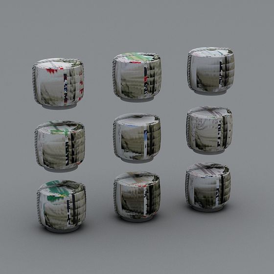 Newspaper Wrapped Cylinder 3D model