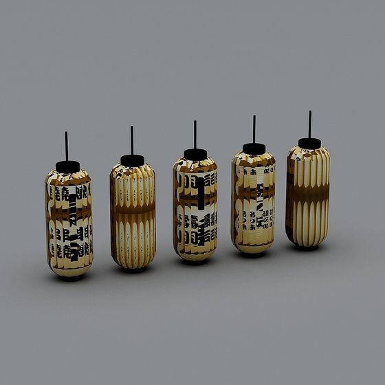 Oriental Art Paper Lantern Low-Poly 3D model