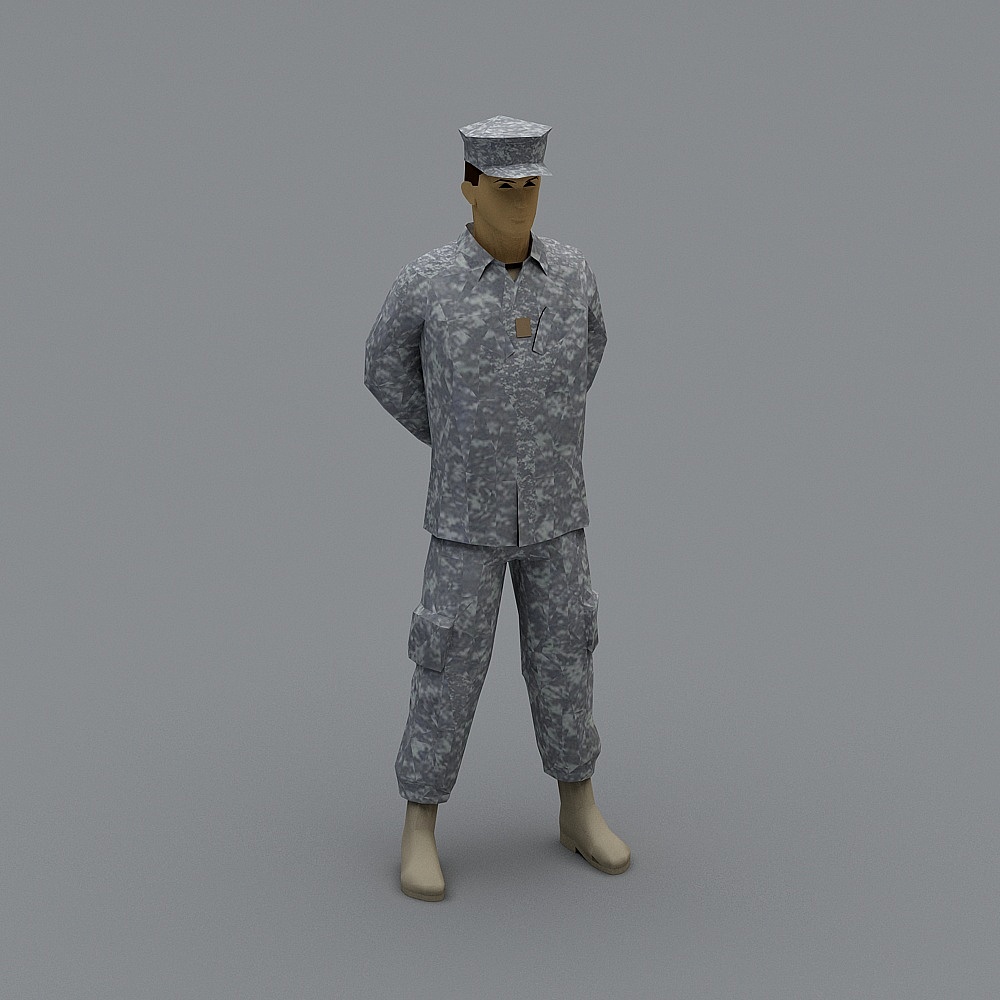 Low Polygon Military Outfit 3D model