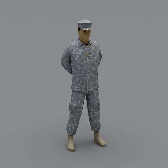 Low Polygon Military Outfit 3D model