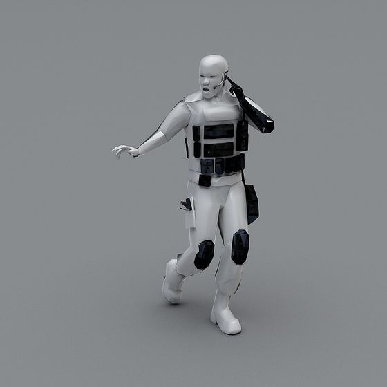 Futuristic Warrior 3D Model