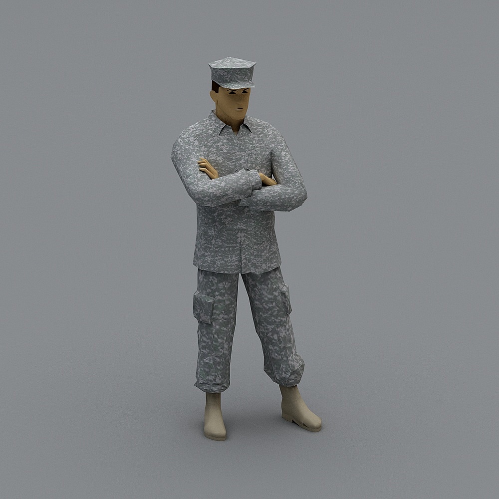 Low-Poly High-Detail Soldier 3D Model