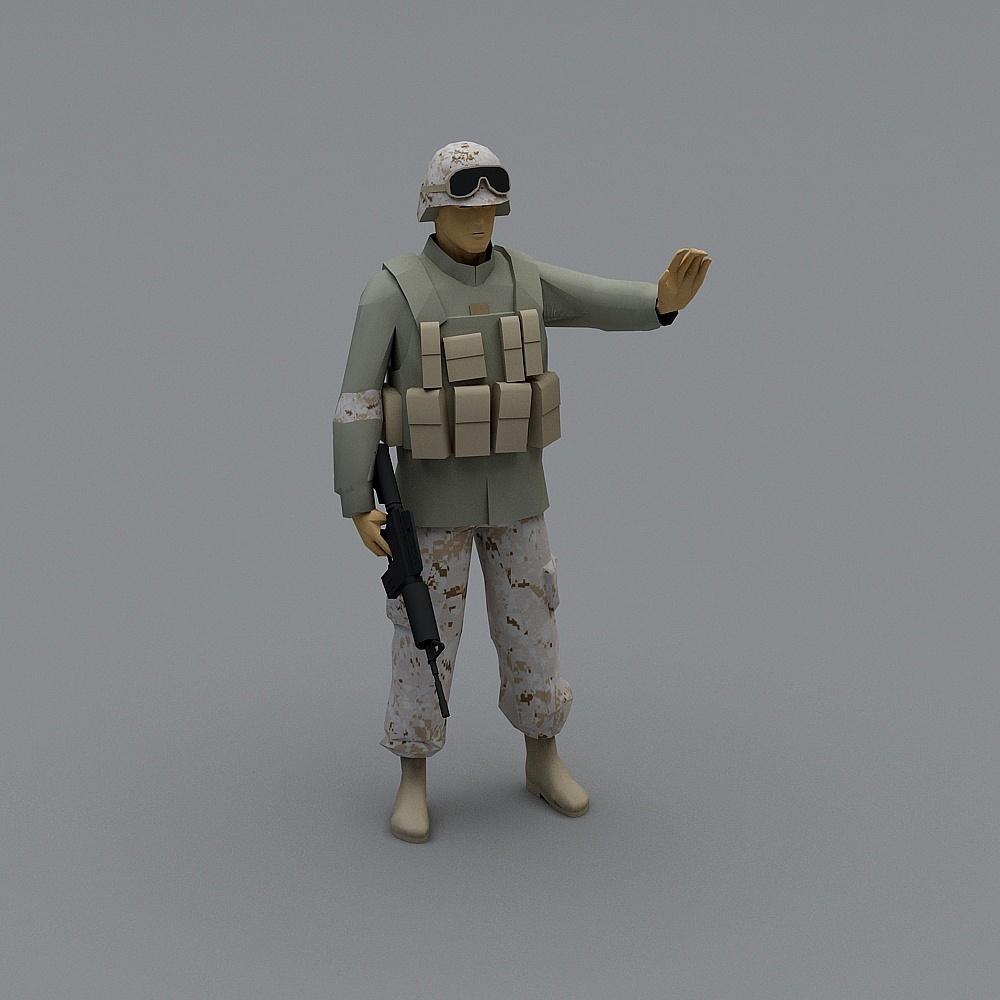 Battlefield Sentinel Low-Poly 3D Model