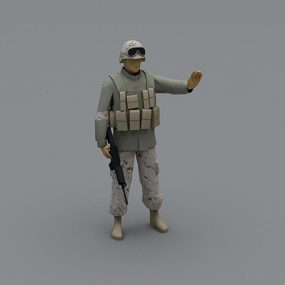 Battlefield Sentinel Low-Poly 3D Model