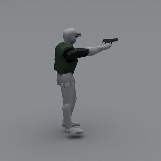 Low Poly Futuristic Character 3D model